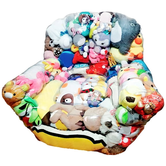 180L PVC Clear Stuffed Animal Chair Cover Extra Large Zipper Closure Transparent Plush Toy Seat Cover for Playroom Kid Room
