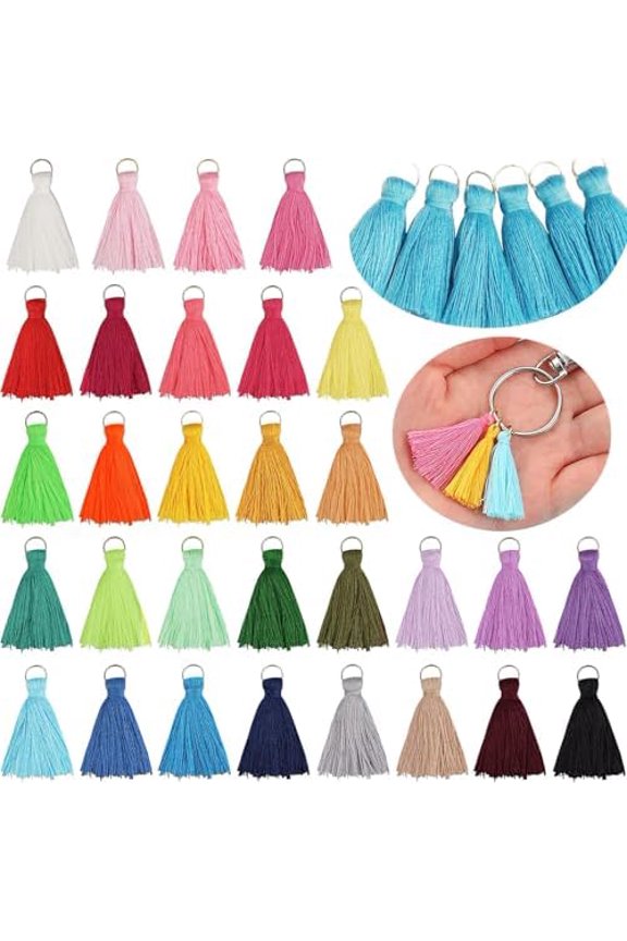 180PCS 30 Colors 3.5CM Multi-Color Mini Tassels Tiny Craft Tassels for Earring Jewelry Making Keychain Tassel Charms Bag Charms Pendant Handmade DIY Accessories(1.44Inch)
