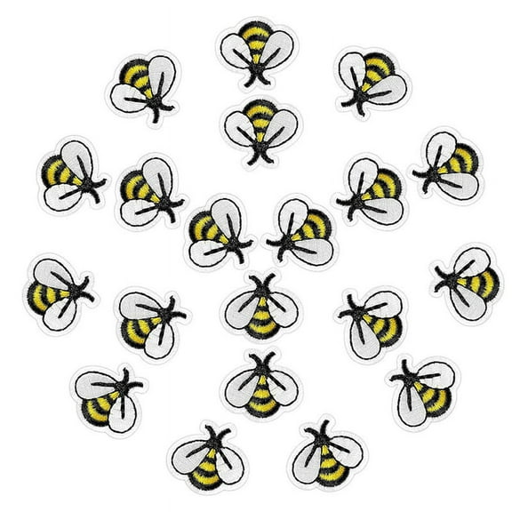 180PCS Bee Embroidered Patches,Cute Bumble Iron on Applique Sewing Patches for Clothes DIY