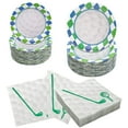 180PCS Golf Party Supplies Tableware Set Serve 60 with Golf Paper