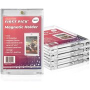 180PT 5 Pack Premium One Touch Magnetic Card Holder UV Protection - Ultra Clear - PVC FREE - Trading Card Holder Card Protector Magnetic Card Case For Trading Cards Sports Cards Card Holder Case