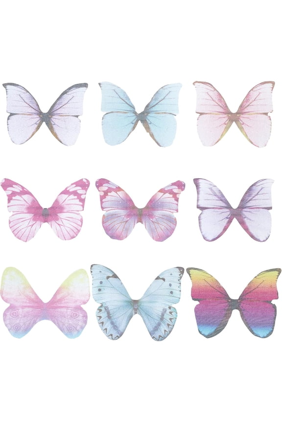 180Pcs 9 Style Butterfly Earring Charms Wings Organza Bulk Spring Fabric Decoration for Jewelry Making Adult DIY Dangle Earrings