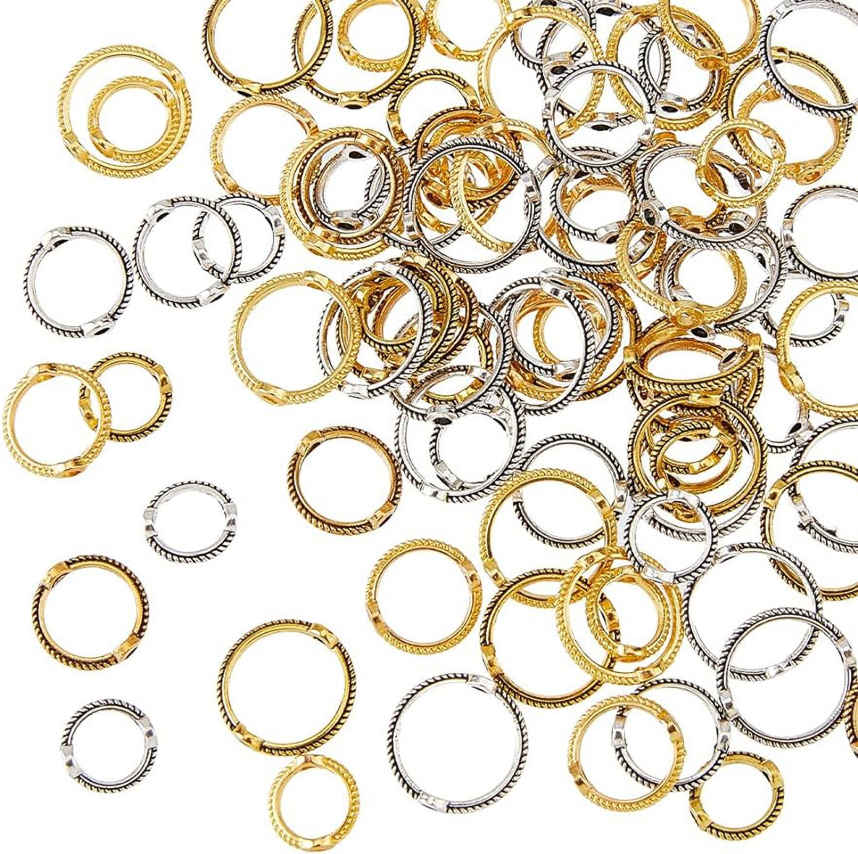 SUPERFINDINGS 180Pcs Double Hole Bead Frames – Gold, Silver, Copper – Jewelry Making Kit