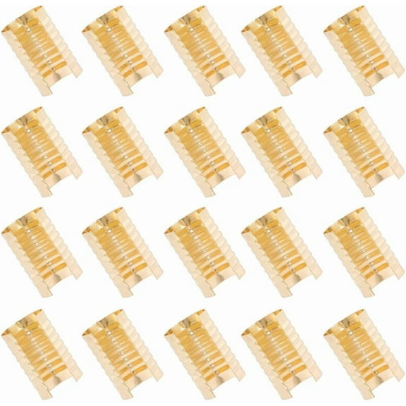 180Pcs Clamp Crimp Ends Fold Over Cord End Metal Iron Foldable Adjustable Column Fastener Crimping Leather Rope Tips Clips Clamps for Lanyard Tassel DIY Crafts Jewelry Making Findings for diy making