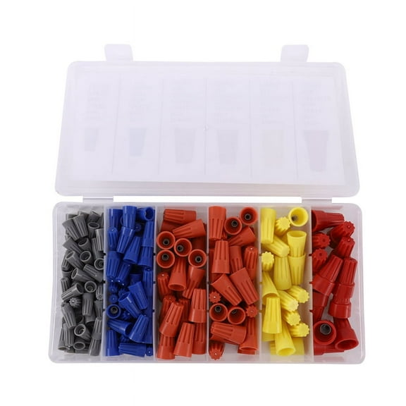 Top Sales 180Pcs Electrical Wire Connectors Screw Terminals, Easy Twist On Connector Kit With Spring Insterted Nuts Cap Connections Assorment Set