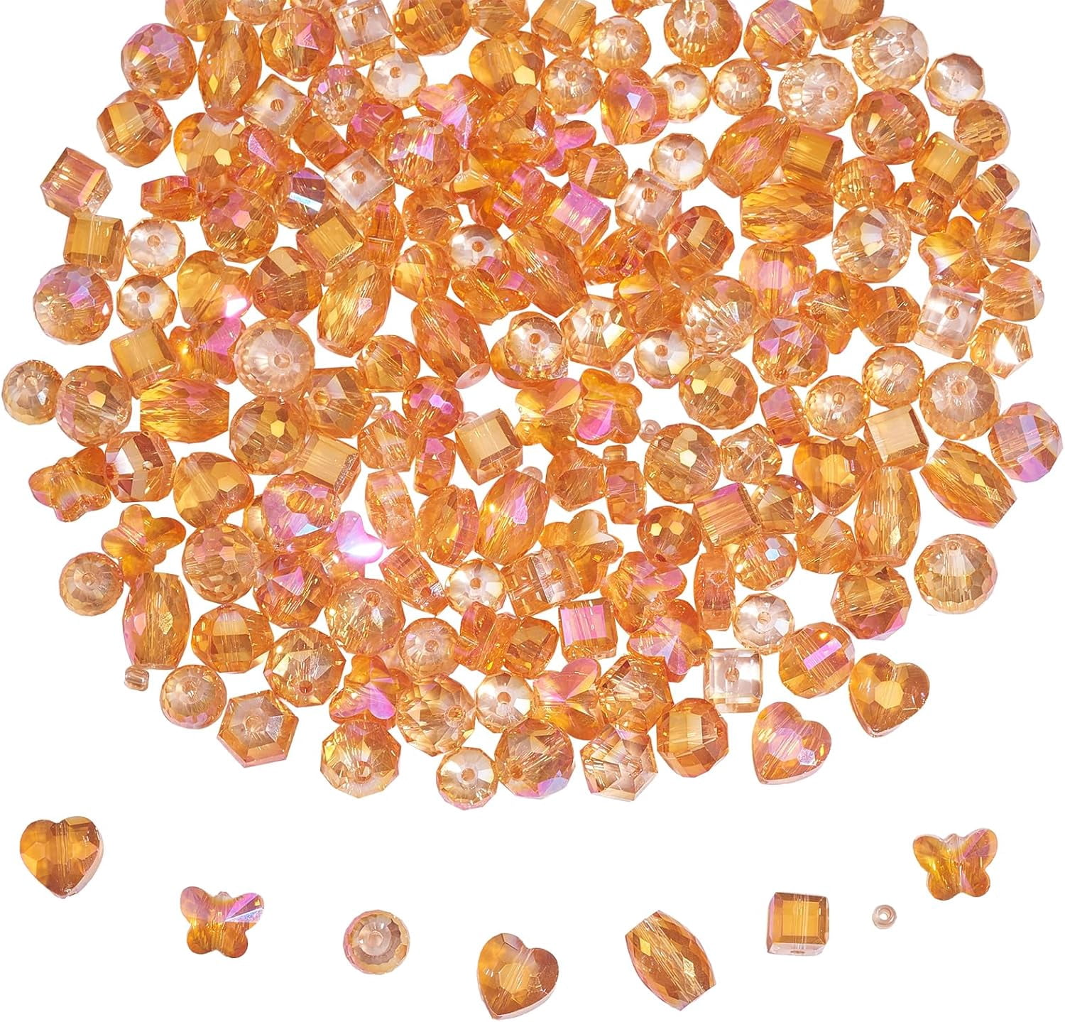 KEOGONG 660PCS AB Color Glass Beads - Assorted Crystal Beads For Jewelry Making (4-6mm, With Container Box)