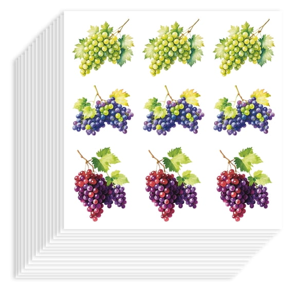 180Pcs Grape Stickers 25mm/0.98inch Self-Adhesive Paper Decorative Stickers Waterproof Fruit Planner Decals