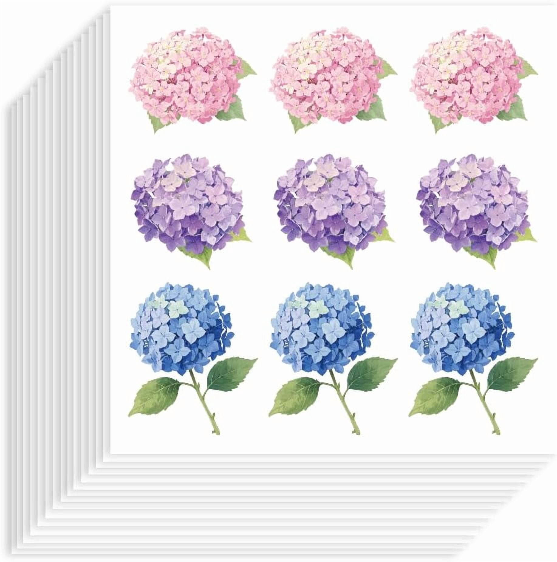 180Pcs Hydrangea Stickers 90x90mm Self-Adhesive Paper Decorative ...