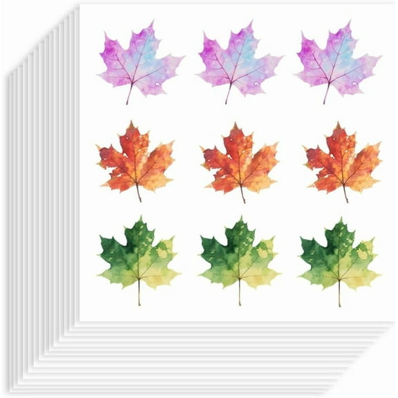 180Pcs Maple Leaves Stickers 1Inch Self-Adhesive Paper Decorative Stickers Waterproof Autumn Leaf Planner Decals