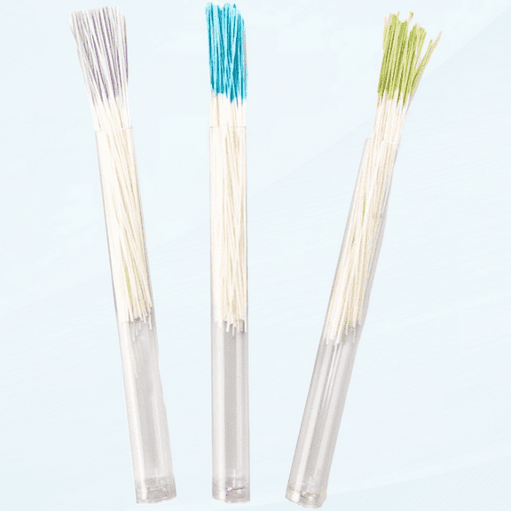 180Pcs Piercing Cleaner Women Earrings Hole Aftercare Cleaning Floss Swabs Tools Set Handheld Effective Cleaners Disposable Sticks Thread Odor Solution Ear Removal Care Kit Green Purple and Blue