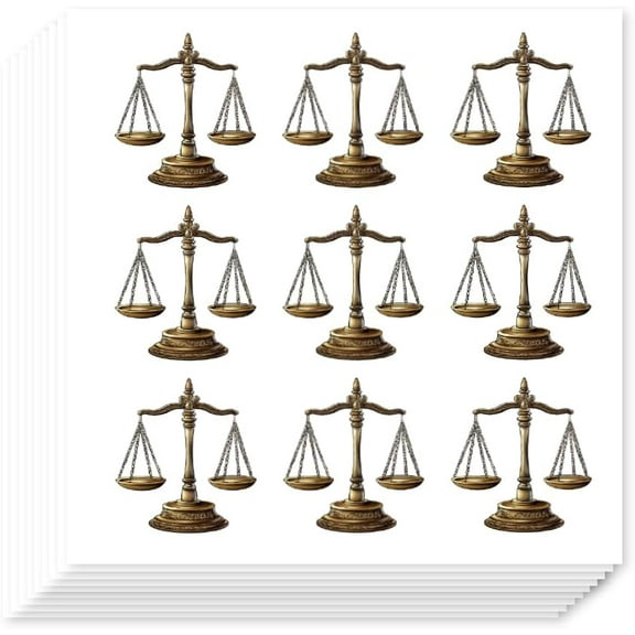180Pcs Scales of Justice Stickers Vintage Scales of Justice Paper Decals Self-Adhesive Label Stickers for Legal Lawyer Gift Planner Calendar Scrapbooking Craft Calendars Journals 20sheets