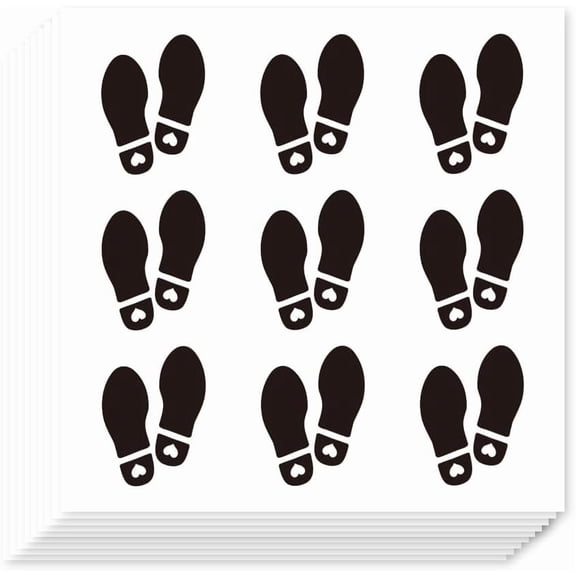 180Pcs Self-Adhesive Stickers Footprints Silhouette Stickers Decorative Decals