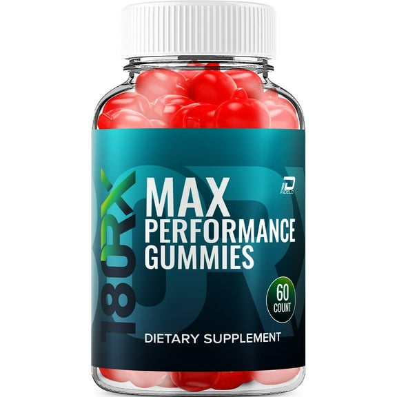 180RX Gummies for Men 180 RX Male Performance Gummies, Energy, Optimal Balance, 1 Pack, 60 Gummies