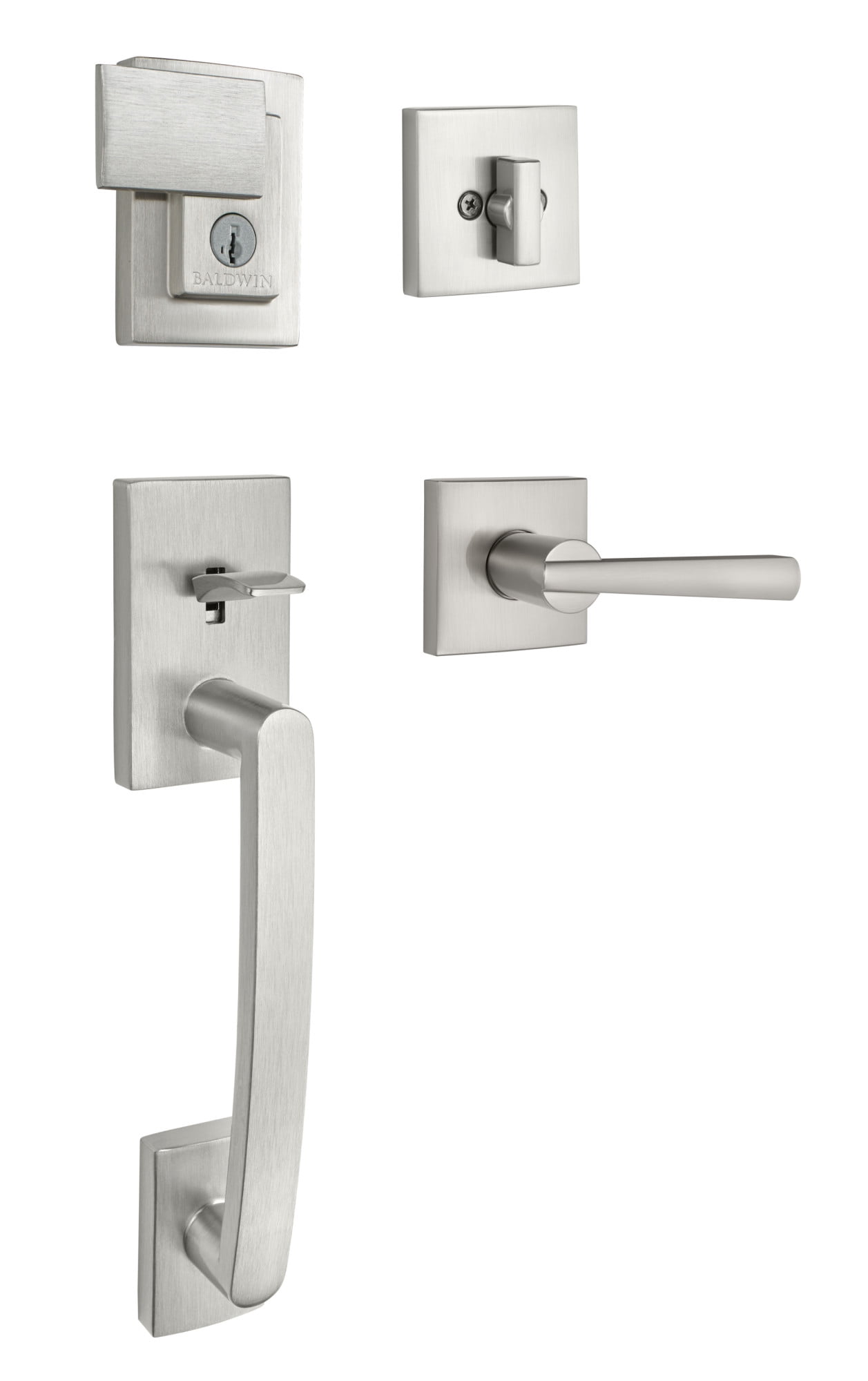 Spyglass Satin Nickel Single Cylinder Deadbolt Handleset