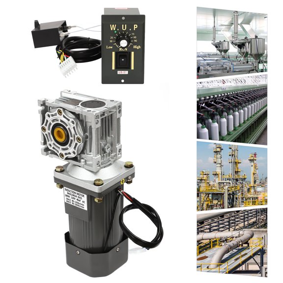 180W 35NM Adjustable Speed 0-27rpm Worm Gear Motor with Speed Controller, NMRV40 50S AC Electric Motor for CNC Mechanical Equipment