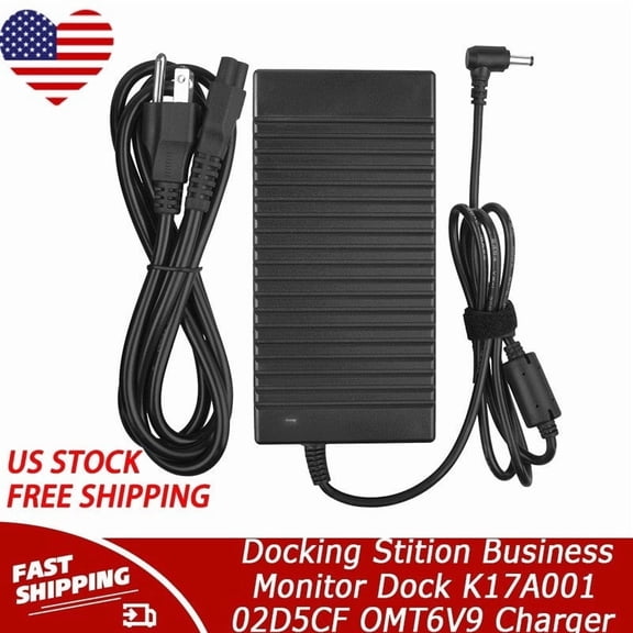 180W Charger Compatible with Docking Stition Business Monitor Dock K17A001 02D5CF OMT6V9