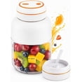 thumbnail image 1 of 180W Portable Wireless Juicer Cup with 38-Blade, Dual Lid 28/45 Oz USB Rechargeable Smoothie Blender for Protein Shakes, Fruit Juice & Travel Use (White, 45 OZ)(K), 1 of 6
