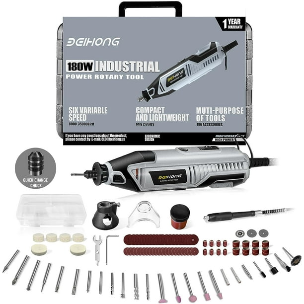 180W Rotary Tool, 186 PCS Accessories Power Rotary Tools, 6 Variable
