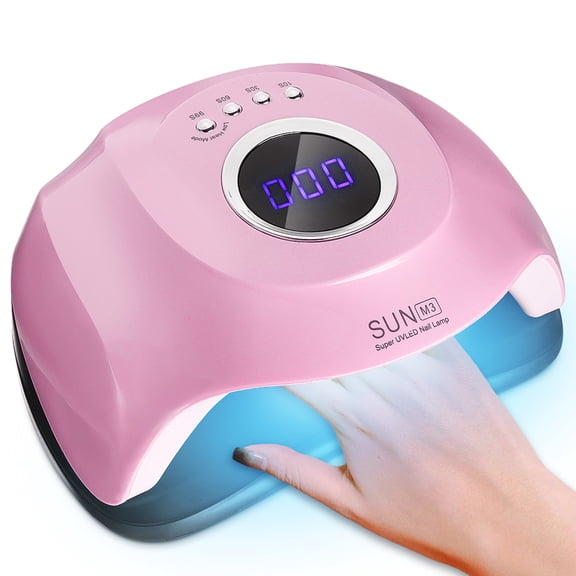 180W UV LED Nail Dryer Gel Polish Lamp Light Curing Phototherapy Machine Nail Polish 45 PCS LED Beads Nail Dryer Light With 4 Timers Professional Curing Automatic Sensor For Fingernail & Toenail