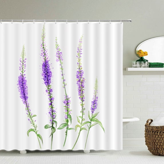 180X200CM Retro Flower Plant Shower Curtain Waterproof European Print Bath Curtain Polyester Bathroom Home With