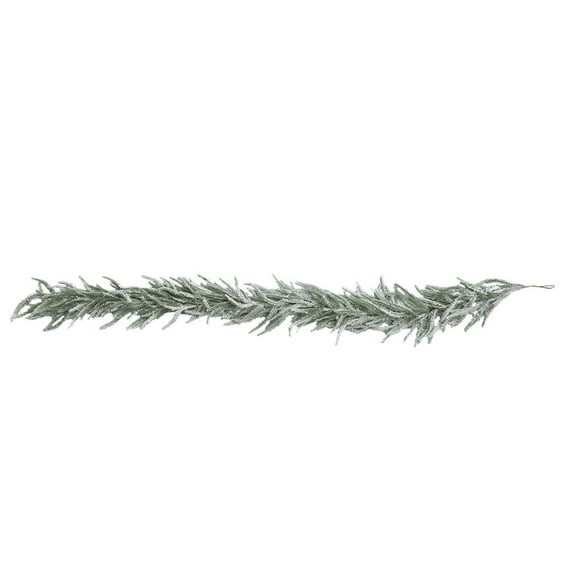 180cm Flocked Artificial Christmas Garland – Snowy Plastic Rattan Strip for Holiday Mantel, Staircase, Tree & Window Decorations, Reusable Winter Décor
