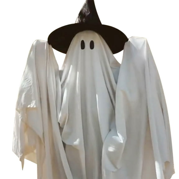 180cm Halloween White Cloth Ghosts, Standing White Ghost, Giant Cute Ghosts for Outdoor Lawn Yard House