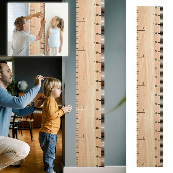 180cm Wood Grain Height Growth Wall Sticker, Classic Wood Color for Baby Kindergarten, Removable and Reusable Measurement Chart for Kids Room, Easy to Install