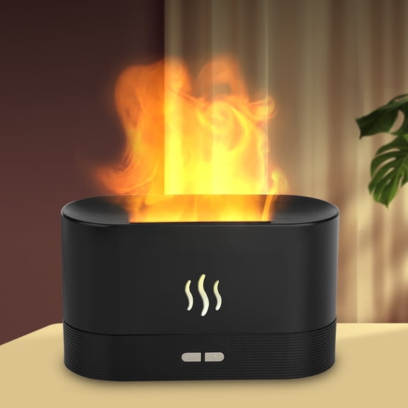 180ml Flame Air Humidifier Essential Oil Diffuser,3D USB 7 Color Light Aroma Diffuser for Home,Office,Spa,Gym