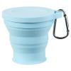 180ml Folding Cup With Lid Silicone Mini Retractable Cup For Travel Sport Supplies (Sky Blue)