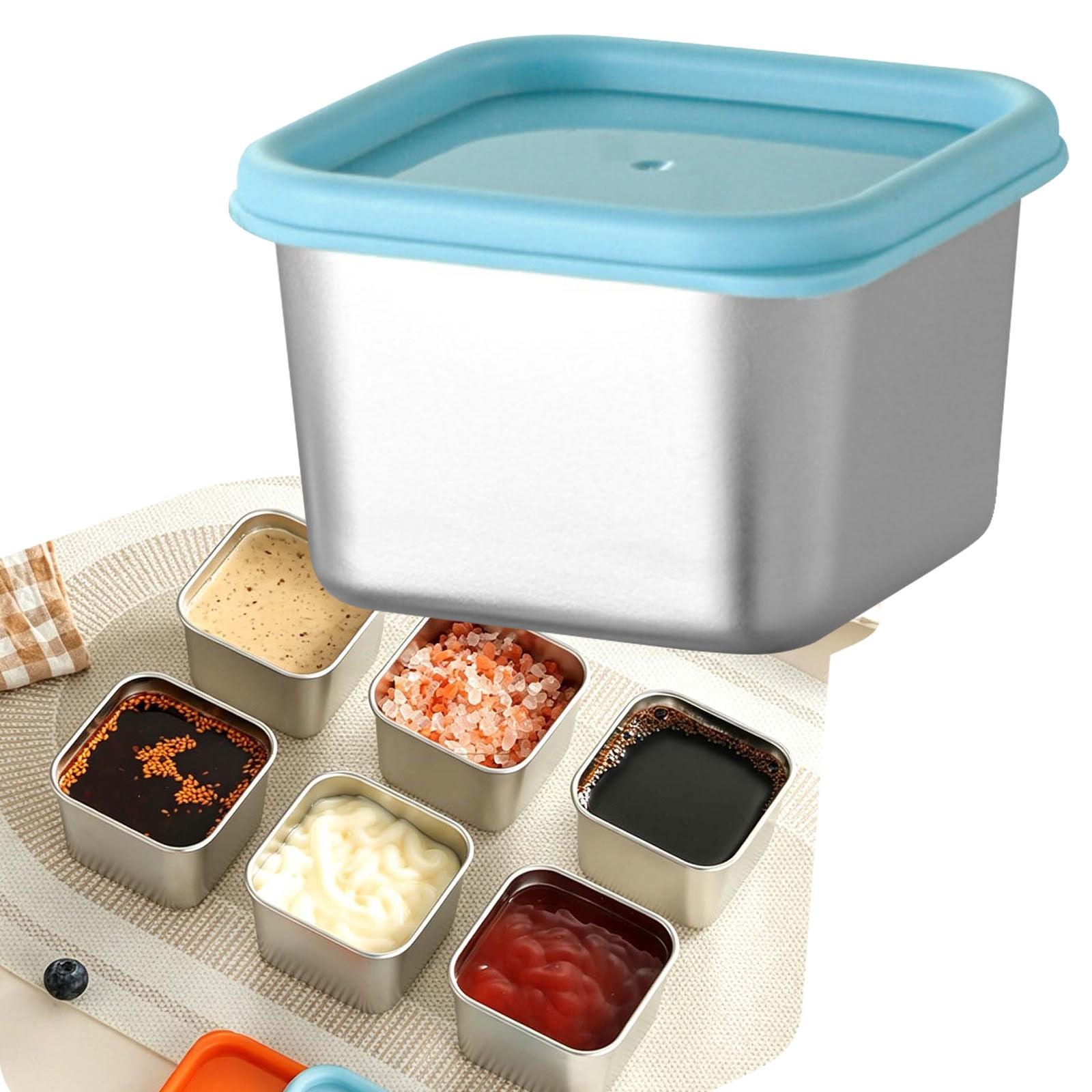 180ml Stainless Steel Seasoning Box A - Leak Proof Square Container ...