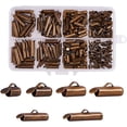thumbnail image 1 of 180pcs 6 Sizes Slide On Clasp End Tubes Clasp Brass Slider End Caps Crimp Terminators for Ball Chain Jewelry Making Antique Bronze, 1 of 7