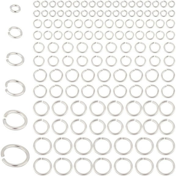 180pcs 925 Sterling Silver Open Jump Rings 3/4/5/6/7/8mm O Ring Jewelry Connector Ring Circle Clasp 18~22 Gauge Keychain Rings for Bracelets Necklaces DIY Craft Making 925 Sterling Silver Plated