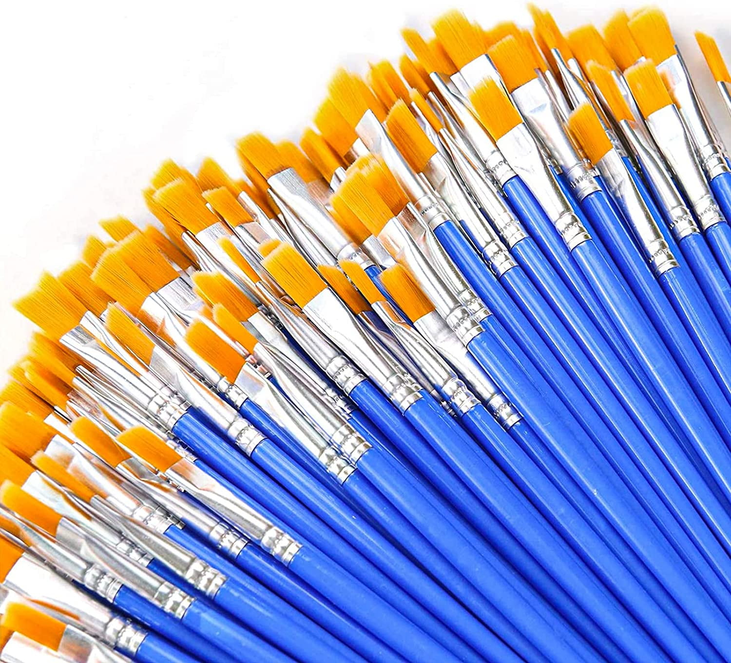 180pcs Flat Paint Brushes Set, Small Brushes Bulk Nylon Hair for Kids