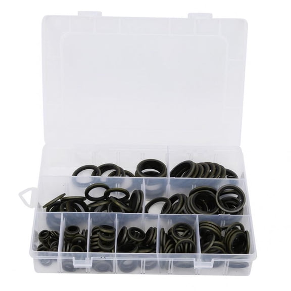 180pcs M6/M8/M10/M12/M14/M16/M20/M22/M24 Oil Drain Plug Screw Gasket Washer Set Brass Bonded Sealing Ring Thread Connection Kit