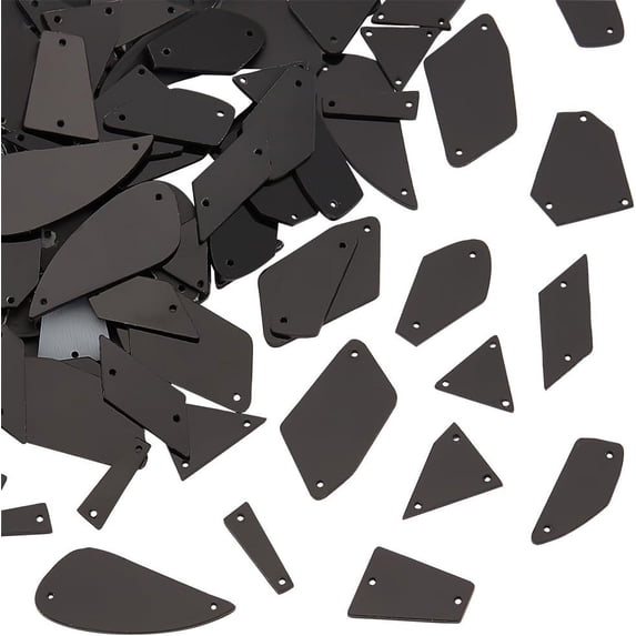 180pcs Mirror Sew on Rhinestones Mix Flatback Acrylic Sew-on Stone Black Acrylic Mirrored Rhinestones Beads