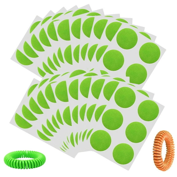 180pcs Squito Stickers Mosquito Repellent Patch Stickers with 2 Mosquito Repellent Spring Bracelets, Safe & Effective Insect Repellent Patches Camping, Beach & Outdoor Essentials