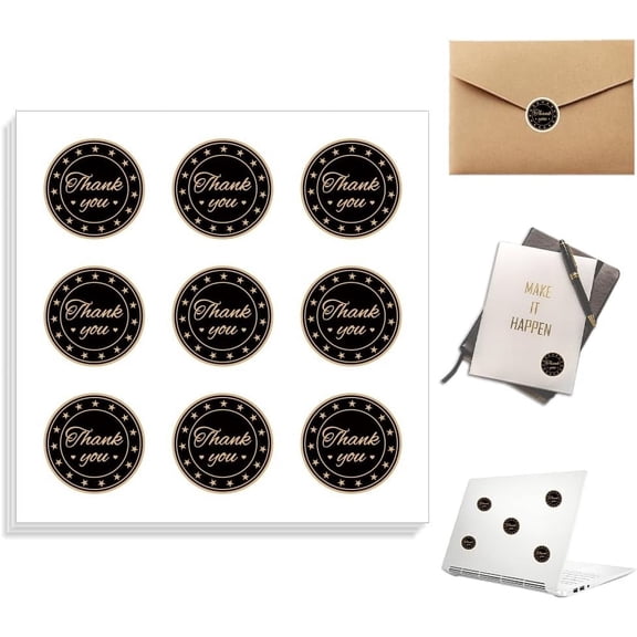 180pcs Waterproof Self-Adhesive Stickers 0.9 x 0.9 Inch Thank You for DIY Scrapbooking Planner Calendar Journaling Gift Decor Classroom Rewards Laptop Fun Vinyl Stickers for DIY Students Adult