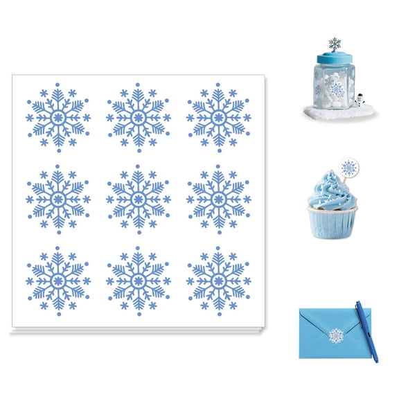 180pcs Waterproof Self-Adhesive Stickers 1 x 0.75 Inch Snowflake for Scrapbooking Planner Calendar Journaling Gift Handmade Decor Laptop Fun