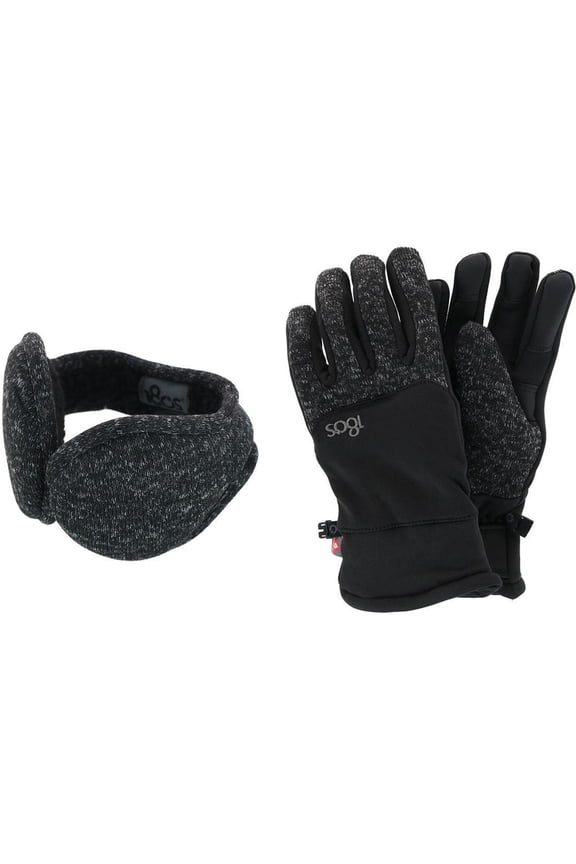 All Finger Touchscreen Winter Gloves and Ear Warmer Set (Men)
