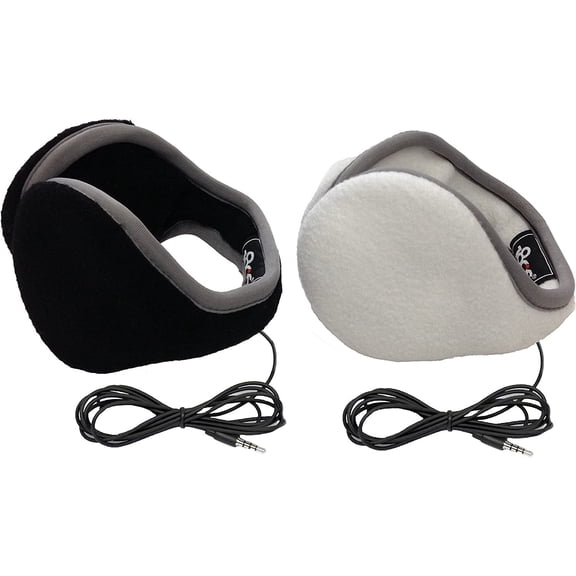 180s Unisex 2-Pack Behind the Head Adjustable Ear Warmers With Built In Headphones
