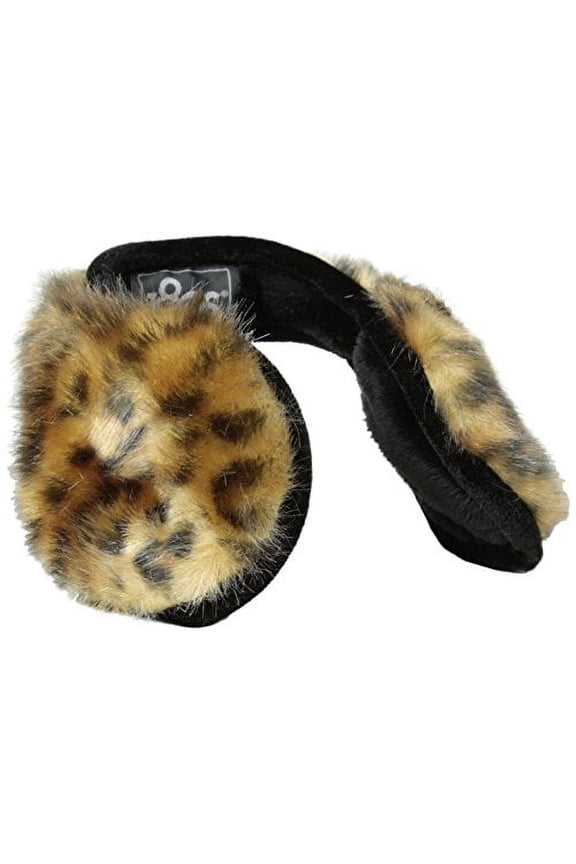 Women's Vail Faux Fur Behind the Head Ear Warmers, Gold Leopard, One Size