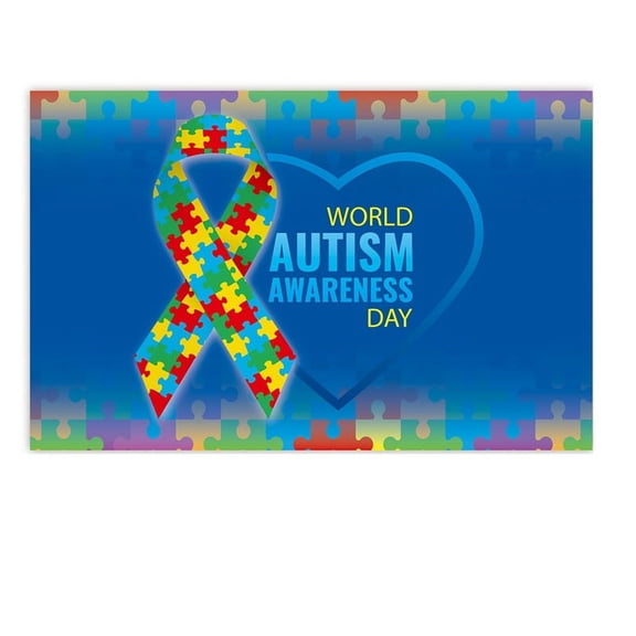 180x115cm Photography Background Fabric World Autism Day Banner Jigsaw Decoration Background Fabrics