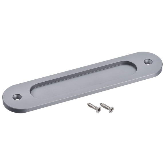 180x40x5.7mm Finger Flush Pull Handle Oval Anodizing Grey 1 Pack