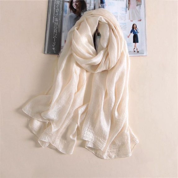 180x85cm Bandanas Foulard Women Plain Scarf Pure Color Female Sunscreen Shawl Plus Size Hijab WHITE