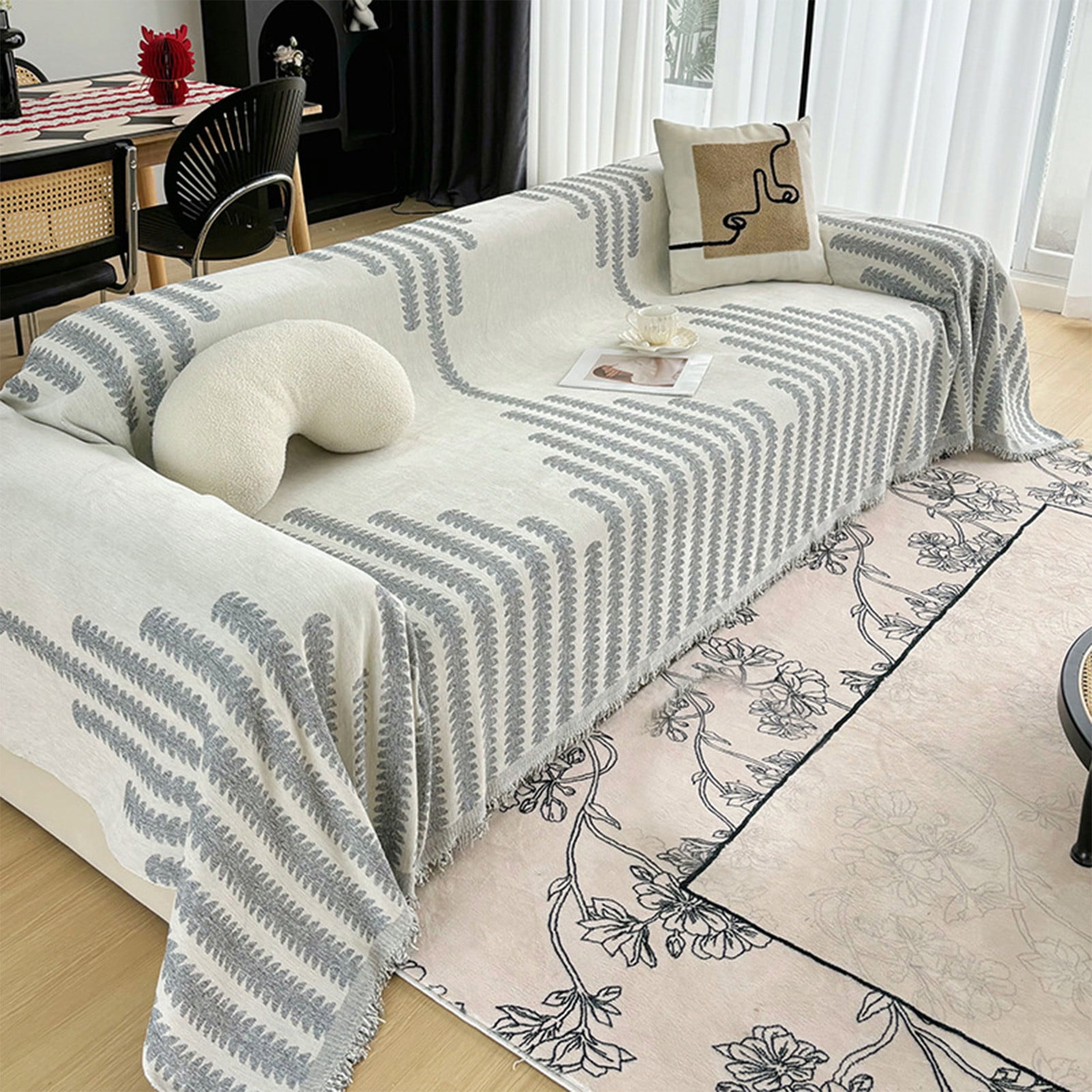 180x90cm Thickened Winter Sofa Cushion Warm Soft Non-Slip Universal Seat Cushion for Couch Living Room Bedroom Office Study RV Apartment Home Furniture Protector & Winter Warm Decorative Pad