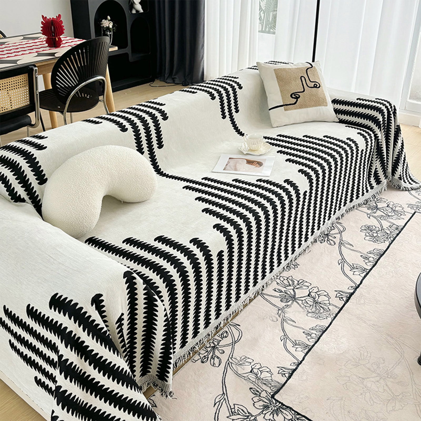 180x90cm Thickened Winter Sofa Cushion Warm Soft Non-Slip Universal Seat Cushion for Couch Living Room Bedroom Office Study RV Apartment Home Furniture Protector & Winter Warm Decorative Pad