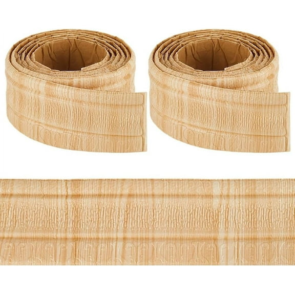 181 x 3.14in Peel and Stick Wallpaper Border Molding Navajo White Wood Grain Self Adhesive Flexible 3D Baseboard Trim Mirror Sticky Wall Edging Base Lines Foam for Hotel Home DIY Decor