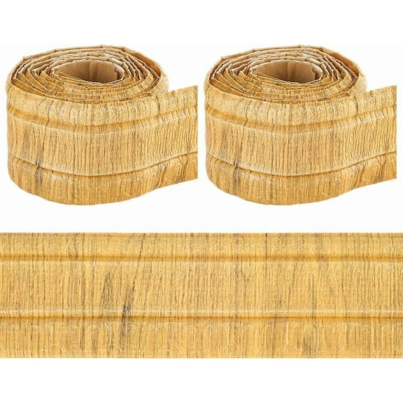 181 x 3.14in Peel and Stick Wallpaper Border Molding Peru Wood Grain Self Adhesive Flexible 3D Baseboard Trim Vintage Mirror Sticky Wall Edging Base Lines Foam for Hotel Home DIY Decor