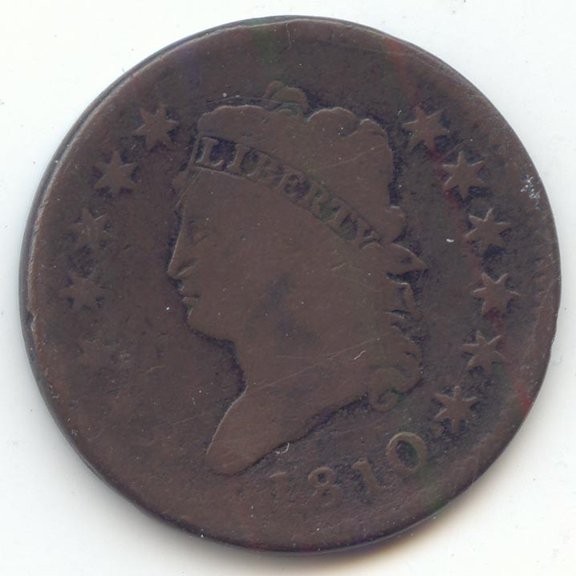 1810 Classic Head Large Cent, G-VG Details