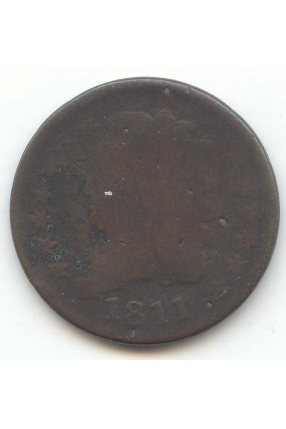 1811 Classic Head Half Cent, 1811/10, Low Grade AG, Clear Date